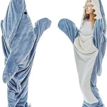 S-XXXL Одеяла с мультяшной акулой для офиса для взрослых, одеяло с акулой, мягкая фланелевая шаль из каракала, Спальный мешок, пижамы для детей