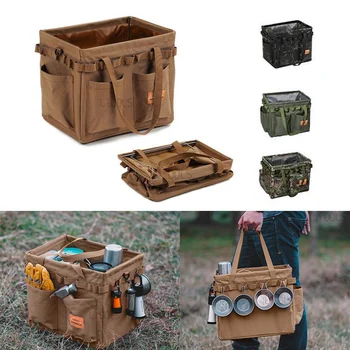 Бескрылая сумка для хранения инструментов для кемпинга на открытом воздухе, Складная упаковка для дров, сумочка для пикника, органайзер для столовых приборов для барбекю.