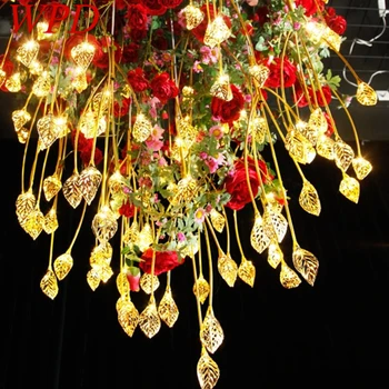 WPD Современный Свадебный светильник Golden Leaf со светодиодной подсветкой для вечеринки, Подвесной Светильник, Вставка в землю, Световое Фоновое украшение