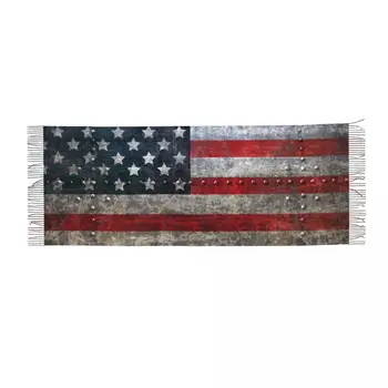 Винтажный шарф с флагом США, зимние длинные шарфы с большими кисточками, Мягкая обертка из пашмины