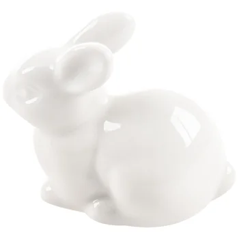 Милый Мини-Белый Керамический Кролик Украшения для дома Украшения для мини-ландшафта Ремесленные украшения Из белого фарфора Средний размер