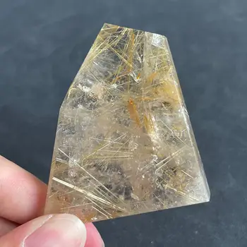 82 г Натуральный камень Кварц, рутиловый кристалл произвольной формы, полированный многогранник, исцеляющий подарок Рейки, декор комнаты Y674