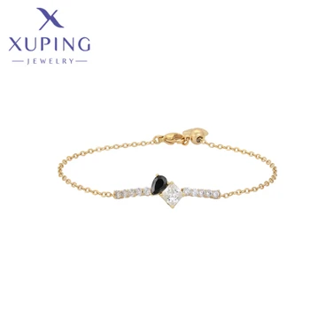 Ювелирные изделия Xuping Новая мода Высококачественный цветок квадратной формы Светло-золотой браслет для женщин Подарки для рождественской вечеринки X000740304