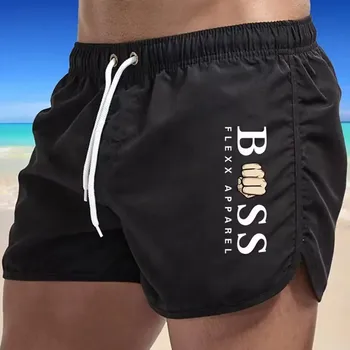 Мужские шорты, мужские трехточечные пляжные брюки, спортивные быстросохнущие штаны для бега на открытом воздухе, повседневные брюки для фитнеса с эластичной талией