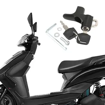 Черный замок для мотоциклетного шлема из алюминиевого сплава, защита от потери, простая установка, Навесной замок для велосипеда, мотоцикла, скутера