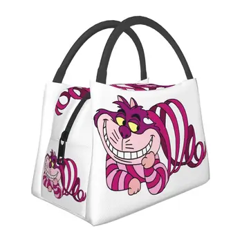 Забавные сумки для ланча с изоляцией Cheshires Cat для женщин, сменный термохолодильник, сумка для ланча на работу и пикник