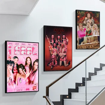 Плакат группы G-Gidle для девочек, самоклеящийся художественный плакат, наклейка из крафт-бумаги в стиле ретро, сделай САМ, комната, бар, кафе, Винтажная декоративная роспись