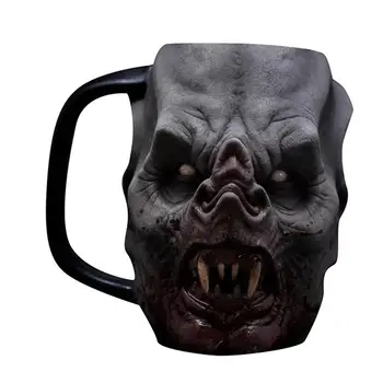 Чашка для воды с головой Зомби, готическая кофейная кружка из смолы ужасов, Пивная кружка с головой Зомби на Хэллоуин, Реквизитная фигурка для вечеринки на Хэллоуин, Кофейная кружка для
