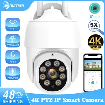 4K 8MP IP-камера Наружная Беспроводная камера видеонаблюдения WIFI Автоматическое Отслеживание Видеонаблюдения P2P Умный дом PTZ-камера ICSEE
