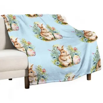 Новый Пасхальный Кролик, Счастливая Пасха, Весенние цветы, одеяло с кроличьим яйцом, манга, роскошное одеяло, одинарное одеяло