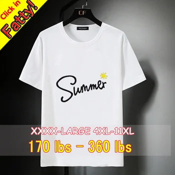 Летняя повседневная мужская футболка с буквенным принтом, хлопковые топы высокого качества из лайкры, Свободные 4XL-11XL, женские футболки оверсайз, графические тройники