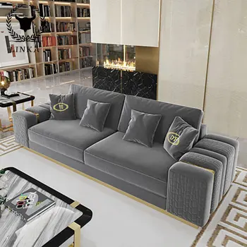 Легкий постмодернистский диван из роскошной ткани, квартира, дом в американском гонконгском стиле, гостиная, комбинированная модель мебели для комнаты