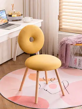 Простой компьютерный стул из массива дерева, рабочий стол для домашнего кабинета, офисный стул для учебы, удобная сидячая спинка для детей, табурет для макияжа