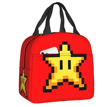 Горячая игра Marios Star, Изолированная сумка для ланча для женщин, мужчин, Многоразовый Теплый холодильник, Термос для ланча, Сумка для пикника для школьников