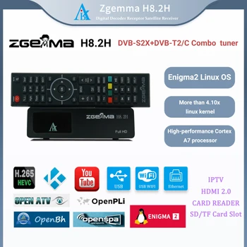 2шт Zgemma H8.2H: Спутниковый ресивер Full HD 1080p с комбинированным тюнером DVB-S2X + DVB-T2/C - Enigma2 Linux OS