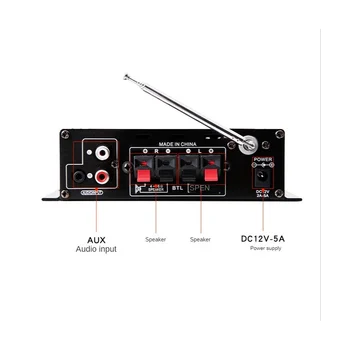 AK380 Hifi Аудио Домашние цифровые усилители Автомобильный аудиоусилитель низких частот Bluetooth Усилитель FM USB SD радио сабвуфер динамики