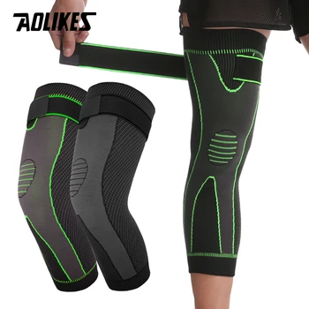 Компрессионные наколенники AOLIKES 1 шт., удлиняющие полосатый спортивный протектор для рукавов, эластичный длинный наколенник для волейбола, бега
