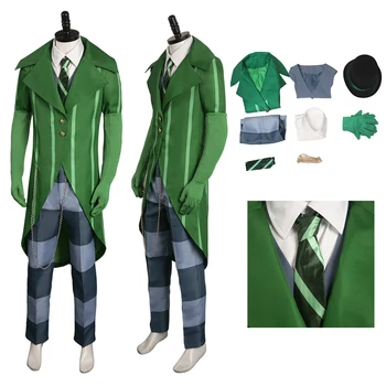 Косплей Злодея Once Cos Лер Лоракс Зеленый костюм Костюм Верхнее пальто Брюки Шляпа Весь костюм Карнавальный наряд на Хэллоуин Для взрослых мужчин Мужской