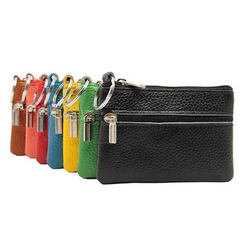 Новый модный практичный кошелек для ключей из натуральной кожи ярких цветов, женские сумки-визитницы, мужской многофункциональный кошелек для монет на молнии