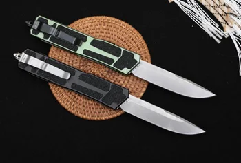 Нож Micro OTF Tech Scar серии D2 со стальным лезвием, Авиационный алюминий + накладная ручка из песка, походный нож для самообороны