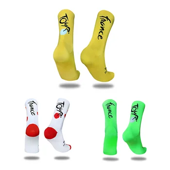 Новые велосипедные Носки С надписью Спортивные Носки Дышащие Компрессионные Велосипедные Носки для профессиональных соревнований на открытом воздухе Мужские Calcetines Ciclismo