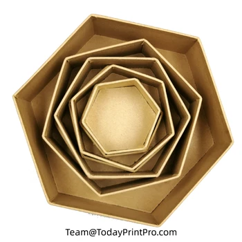 Индивидуальная шкатулка для ювелирных изделий с бархатным шестиугольным кольцом с логотипом