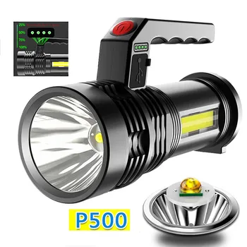 Мощный светодиодный портативный фонарик COB боковые фонари Встроенный аккумулятор USB Перезаряжаемый бытовой водонепроницаемый фонарик для кемпинга на открытом воздухе