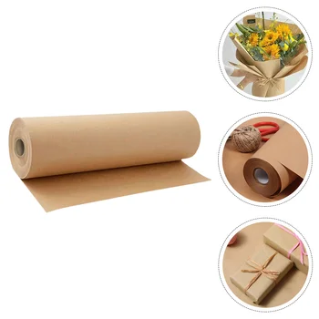 1 рулон крафт-бумаги, рулон для подарочной упаковки, подвижная упаковка, рулон коричневой бумаги для покраски
