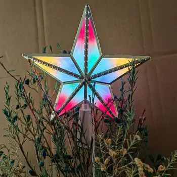 Рождественская елка, звезда, Водонепроницаемое мягкое освещение, Светодиодная светящаяся пятиконечная звезда, украшение для Рождественской елки