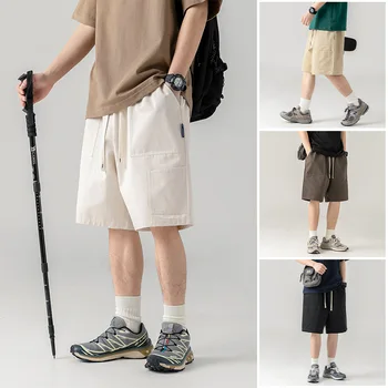 Шорты-карго Y2K мужские летние новые спортивные повседневные модные брюки в тонком японском стиле мужские капри с большими карманами