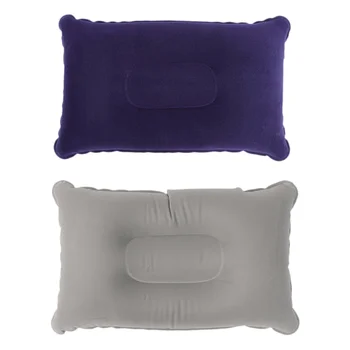 Надувная подушка Сверхлегкие подушки для шеи Портативный надувной кемпинг из ПВХ с флокированием