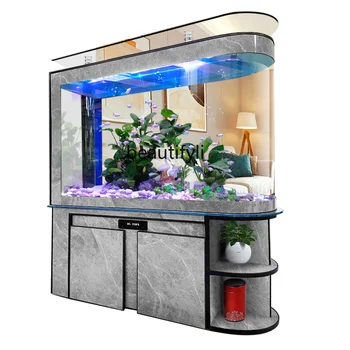 Аквариум для рыб Гостиная Домашний стеклянный аквариум для средних и больших аквариумов Экраны для подсекций Донный фильтр Экологическая замена воды