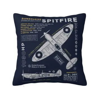 Роскошный чехол для подушки Supermarine Spitfire из полиэстера для пилота истребителя, подушка для автомобиля, наволочка для домашнего декора