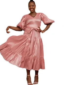 Африканские платья Для женщин, Новая Африканская одежда, Дашики, Розовые платья Анкары, Традиционный Халат, Африканское Длинное платье, лето 2023 г.