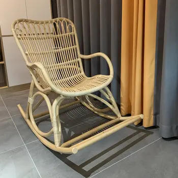 Европейский балкон Уличные пляжные стулья уличная мебель Дизайн из ротанга Кресло для отдыха в гостиной Ленивые кресла-качалки для кемпинга