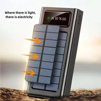 2023 Новых типа солнечной энергии портативный источник питания 20000 мАч Аккумулятор большой емкости 2.1A charge