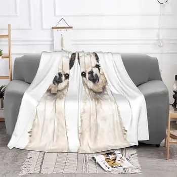 Одеяло из ламы Альпаки, флисовое украшение, милое многофункциональное мягкое покрывало для дивана, уличные покрывала