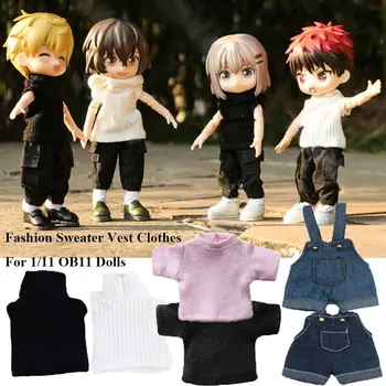 Модные брюки, футболки, костюмы для 1/11 Ob11, куклы для Obitsu11, кукольная одежда, джинсовые брюки, модный комбинезон, свитер, жилет