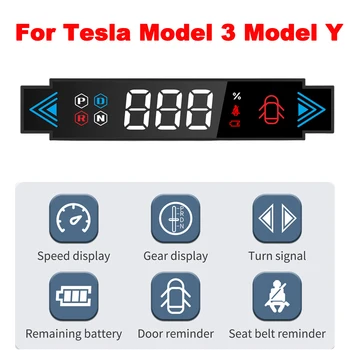 Для Tesla Model 3 Model Y Электронный Головной дисплей HD Автомобильный Воздушный Одометр Светодиодный Дисплей Smart Speedometer Специальный Головной дисплей