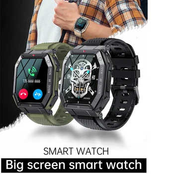2023 НОВЫЕ Военные Смарт-Часы Мужские Bluetooth Smartwatch Для Мужчин Монитор Здоровья Водонепроницаемые Часы Для Android IOS Пользовательский Циферблат Лучший