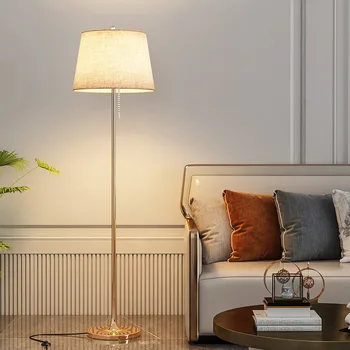 Скандинавский торшер, украшение края дивана в гостиной, освещение в американском стиле, Ретро-освещение, Роскошная спальня, кабинет, Вертикальные торшеры
