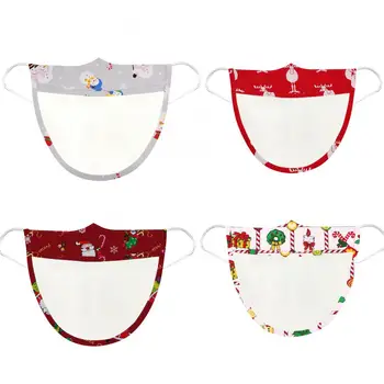 Рождественские очки, защитная маска для лица с рисунком Санта-Клауса, Лося, снеговика, Защитная маска для лица с защитой от брызг, пыли, Видимая маска для лица