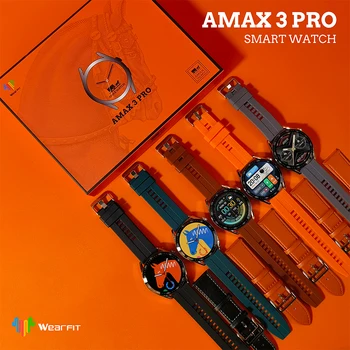 Новейшие Круглые Умные Часы AMAX 3 Pro 1,52-дюймовые HD Цветные Полноэкранные Многофункциональные Смарт-часы с NFC и Голосовым Помощником для Мужчин