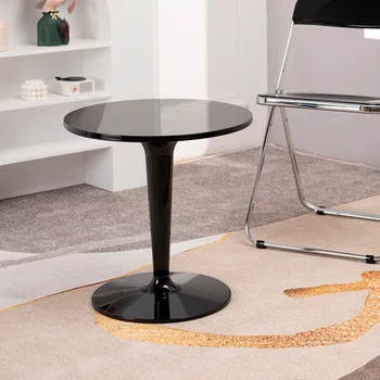 Простой столик в скандинавском стиле, Прозрачные вставки, Маленький кофейный круг, Акриловая сторона, Съемный пластик