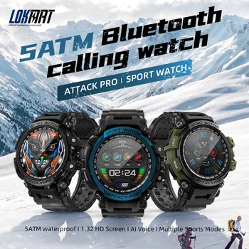 Спортивные смарт-часы LOKMAT ATTACK Pro, фитнес-трекер, водонепроницаемые смарт-часы, монитор сердечного ритма с сенсорным экраном для телефона Android