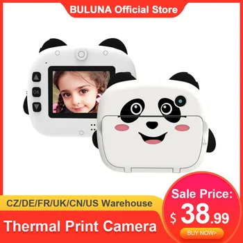Портативный детский принтер мгновенной печати, камера для термопечати с 2,4-дюймовым экраном, цифровая камера 1080P, селфи, видео 1080P FHD