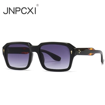 JNPCXI 2023 Новое поступление, ретро-заклепки, мужские солнцезащитные очки с градиентом в стиле панк, модные квадратные женские солнцезащитные очки