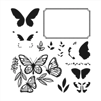 Набор плавающих и порхающих штампов и координирующих матриц с разнообразными бабочками, прозрачный штамп для поделок в стиле скрапбукинга