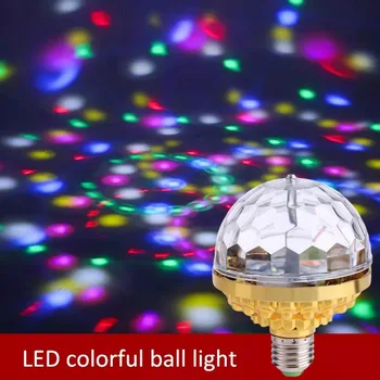 Цветная вращающаяся лампа E27, Вращающийся магический шар, мини-проекционная лампа Rgb, вечеринка, Dj, диско-шар, освещение для помещений, Клубные светодиодные лампы