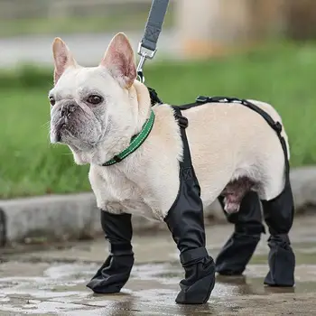 Ботинки для собак и защита лап, регулируемые нескользящие ботинки для защиты от грязи, универсальная обувь для домашних животных, благоприятная для кожи, для прогулок на свежем воздухе.